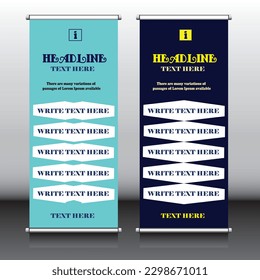 roll up banner with dark or light color