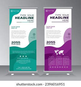 Roll up banner design, Abstract Waves background roll up, vertical banner template design, business stand template. x abnner, vector eps 10,