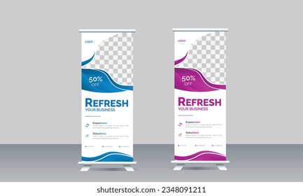Roll up banner design, advertisement roll up banner template