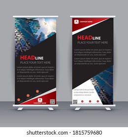 Roll up banner design for business banner. presentation modern publication x-banner, layout in rectangle size. Illustration vector template