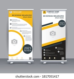 Bannerdesign für Business-Banner aufrollen. präsentieren moderne Publikation x-Banner, Layout in Rechteck-Größe. Illustrationsvektorvorlage