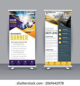 Roll up banner design for a business banner. presentation modern publication x-banner,
layout in rectangle size. Illustration vector template