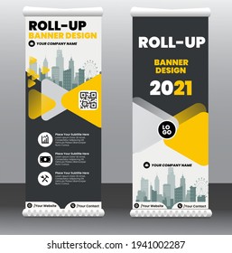 roll up banner design ,Business banner roll up template vector ,stranded banner template ,Modern banner ,rectangle size.