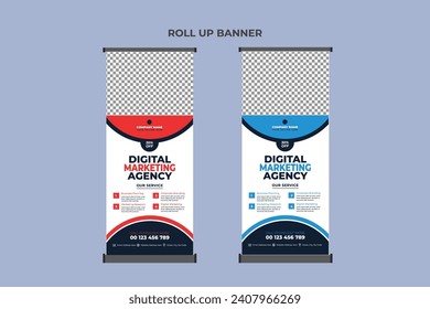 Roll Up Banner Design Business Template