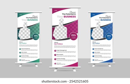 Roll up banner design or business roll up banner design template