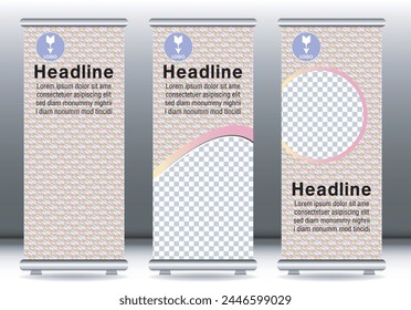 Roll up banner design display template mockup