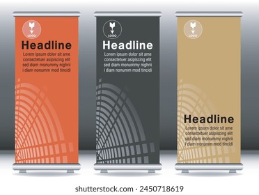 Roll up banner design display template mockup