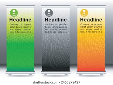 Roll up banner design display template mockup
