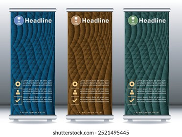 Roll up banner design display template mockup