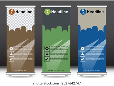 
Roll up banner design display template mockup