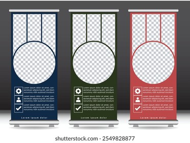 Roll up banner design display template mockup