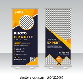 roll up banner design editable vector file