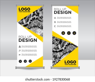 Roll up banner design Editable vertical template vector, abstract  background, modern x-banner and flag-banner, Vector illustration