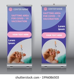 Aufrollen von Bannerdesign bearbeitbare vertikale Vektorvorlage geometrische abstrakte Hintergrund-Broschüre Flyer x-Banner Business, Banner, covid-19 Banner, Standarddesign 