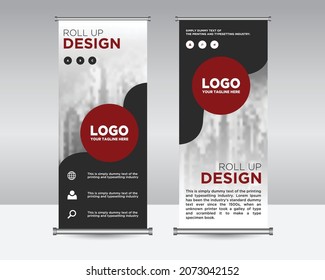 roll up banner design Editable vertical template vector, geometric abstract background, modern x-banner and flag-banner