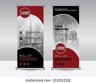 roll up banner design Editable vertical template vector, geometric abstract background, modern x-banner and flag-banner