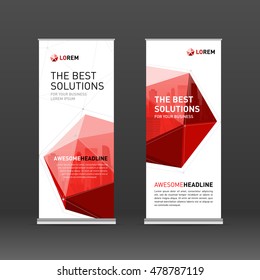 Roll up banner design layout. Vertical banner design template.