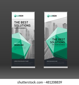 Roll up banner design layout. Vertical banner design template.