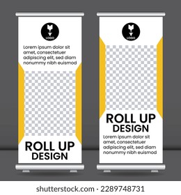 Roll up banner design mockup display template