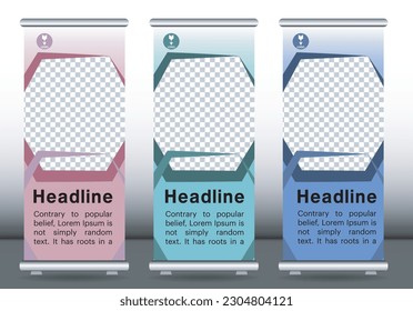 Roll up banner design mockup display template