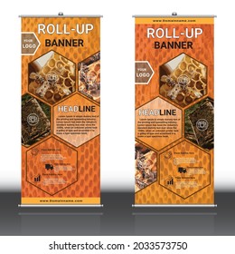 roll up banner design mockup | vector image |abstract background