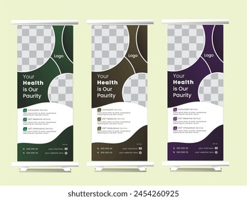 Roll up banner design , modern graphic design, wave and relax background