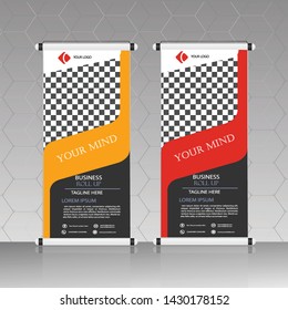 Roll up banner design print template