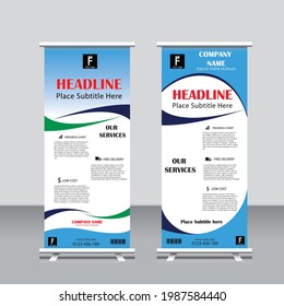 Roll up banner design print template
