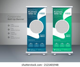 Planilla de impresión de diseño de pancartas. Concepto de presentación. Arriba Resumen de plantilla moderna para cartelera, pancarta X y Bandera comercial de calle de conveniencia, diseño fondo