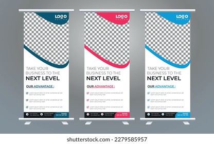 Roll up banner design print template