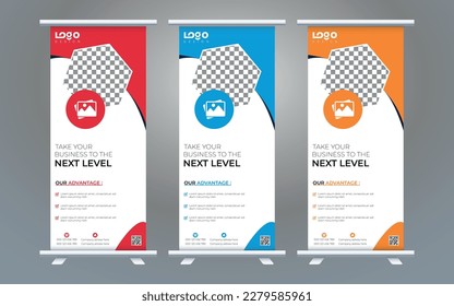 Roll up banner design print template
