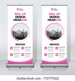 Roll up banner design print template