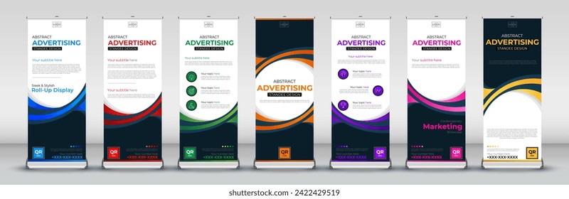 Roll Up banner design for Standee Banner Template, Abstract Background, flyer, presentation, leaflet, j flag, promotions, streets, x stand, x banner, exhibition display for print ready