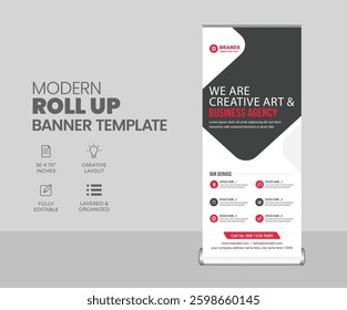  roll up banner design or standee x banner layout template
