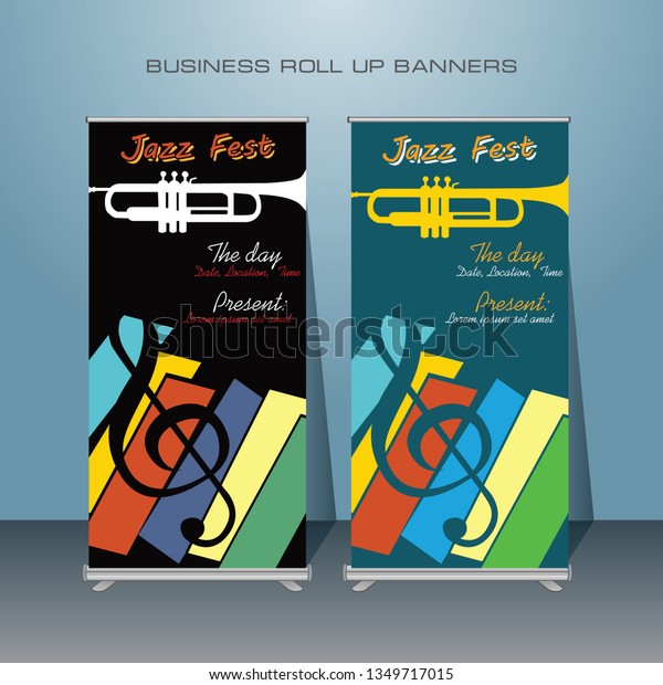 Roll Banner Design Standing Flyer Template Stock Vector (Royalty Free ...