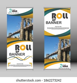 Roll Up Banner Design Template, 2021 Color Trends, Business Template 