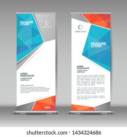 Roll up banner design template, abstract background, business brochure, flyer, vertical, cover presentation, infographics, rectangle size.