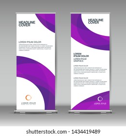 Roll up banner design template. Abstract background, business brochure, flyer, vertical, cover presentation, infographic, rectangle size.