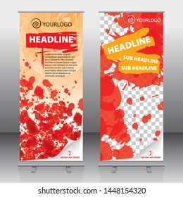 
Roll up banner design template, abstract background. - Vector