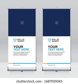Roll up banner design template, abstract background, pull up design, x-banner, rectangle size.