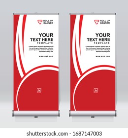 Roll up banner design template, abstract background, pull up design, x-banner, rectangle size.