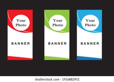 Roll up banner design template, abstract background, pull up design, x-banner, rectangle size.