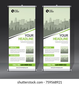 Roll up banner design template, abstract background, pull up design, modern x-banner, rectangle size.