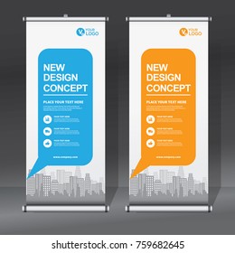 Roll up banner design template, abstract background, pull up design, modern x-banner, rectangle size.
