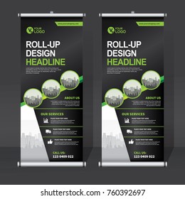 Roll up banner design template, abstract background, pull up design, modern x-banner, rectangle size