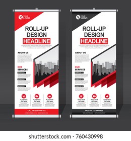 Roll up banner design template, abstract background, pull up design, modern x-banner, rectangle size.