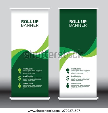 Roll up banner, design template, abstract background, vector, modern, rectangle design, illustration, outdoor, print, exhibition show, Simple, pull up, graphic element, curve and triangle, constructio