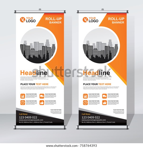 Roll Banner Design Template Abstract Background Stock Vector Royalty Free