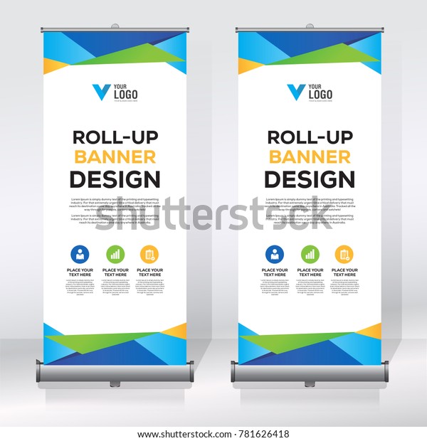 Roll Banner Design Template Abstract Background Stock Vector Royalty Free