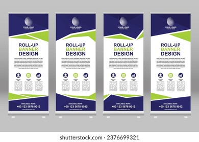 Roll up banner design template collection set for business promotion